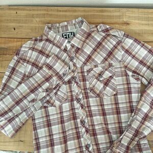 Fox Racing Men's Long Sleeve Outdoor Western Button Down Shirt Size L Slim Fit